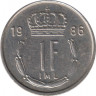 Монета. Люксембург. 1 франк 1986 год. ав.