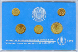 Монета. Казахстан. Набор разменных монет в буклете. 1993 год.