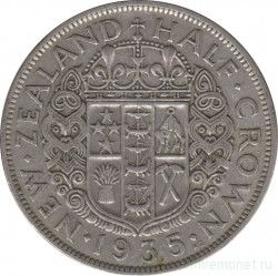 Монета. Новая Зеландия. 1/2 кроны 1935 год.