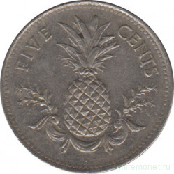 Монета. Багамские острова. 5 центов 1975 год.