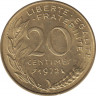 Монета. Франция. 20 сантимов 1972 год. ав.