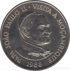 Монета. Мозамбик. 1000 метикалов 1988 год. Визит Папы Иоанна Павла II.