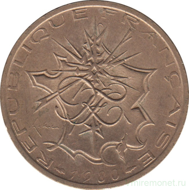 Монета. Франция. 10 франков 1980 год.