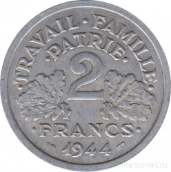 Монета. Франция. 2 франка 1944 год. Монетный двор - (B) Бомон-ле-Роже.