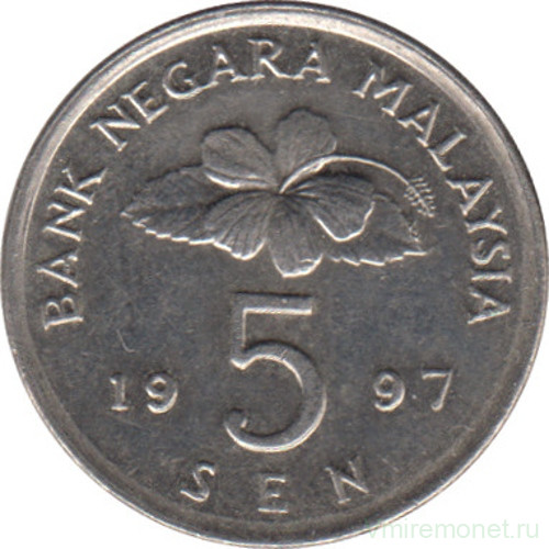 Монета. Малайзия. 5 сен 1997 год.
