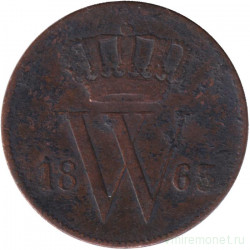 Монета. Нидерланды. 1 цент 1863 год.