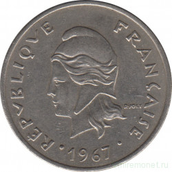 Монета. Французская Полинезия. 20 франков 1967 год.