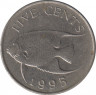 Монета. Бермудские острова. 5 центов 1995 год. ав.