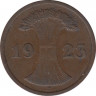 Монета. Германия. Веймарская республика. 2 рентенпфеннига 1923 год. Монетный двор - Гамбург (J). ав.