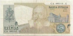 Банкнота. Италия. 2000 лир 1973 год. Тип 103a.