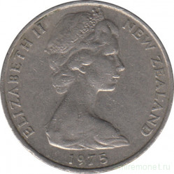 Монета. Новая Зеландия. 10 центов 1975 год.