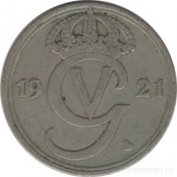 Монета. Швеция. 25 эре 1921 год.