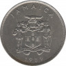 Монета. Ямайка. 25 центов 1989 год. ав.