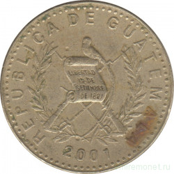 Монета. Гватемала. 1 кетцаль 2001 год.