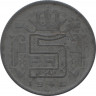 Монета. Бельгия. 5 франков 1945 год. DES BELGES. ав.