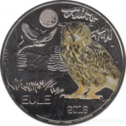 Монета. Австрия. 3 евро 2018 год. Сова.