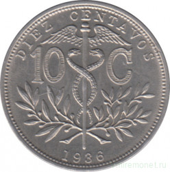 Монета. Боливия. 10 сентаво 1936 год.