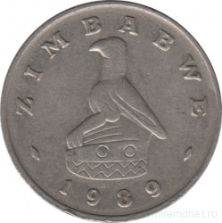 Монета. Зимбабве. 20 центов 1989 год.