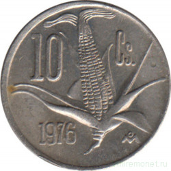 Монета. Мексика. 10 сентаво 1976 год.