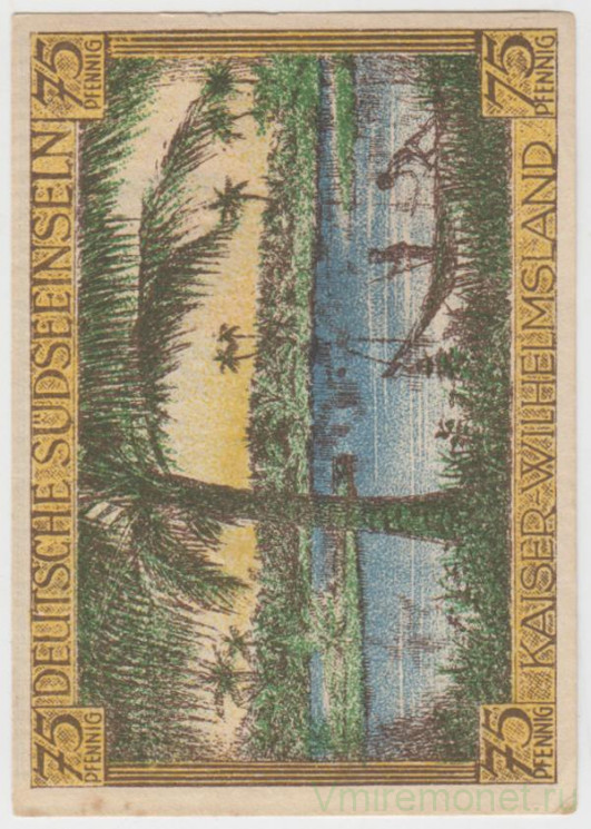Бона. Нотгельд. Германия. Город Берлин. 75 пфеннигов 1921 год. Реверс 2. Вариант 88.1.2.