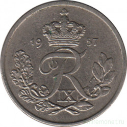 Монета. Дания. 25 эре 1957 год.