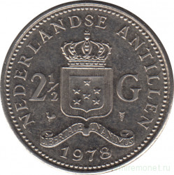 Монета. Нидерландские Антильские острова. 2,5 гульдена 1978 год.