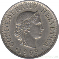 Монета. Швейцария. 10 раппенов 1969 год.