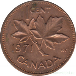 Монета. Канада. 1 цент 1971 год.