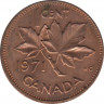 Монета. Канада. 1 цент 1971 год. ав.