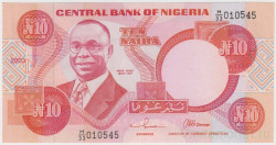 Банкнота. Нигерия. 10 найр 2003 год. Тип 25g.