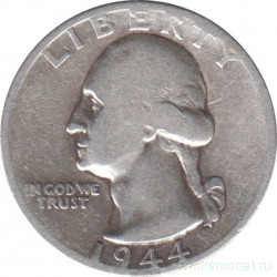 Монета. США. 25 центов 1944 год. Монетный двор S.