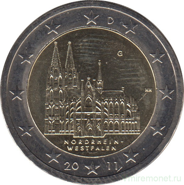 Монета. Германия. 2 евро 2011 год. Северный Рейн-Вестфалия (G).