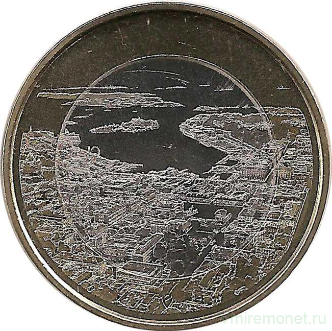 Монета. Финляндия. 5 евро 2018 год. Приморский пейзаж Хельсинки.
