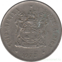 Монета. Южно-Африканская республика (ЮАР). 20 центов 1972 год.