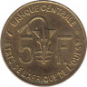 Монета. Западноафриканский экономический и валютный союз (ВСЕАО). 5 франков 2002 год. рев.