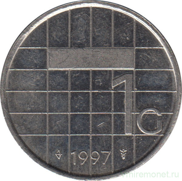Монета. Нидерланды. 1 гульден 1997 год.