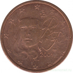 Монета. Франция. 2 цента 2009 год.