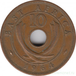 Монета. Британская Восточная Африка. 10 центов 1964 год.