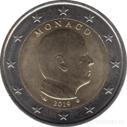 Монета. Монако. 2 евро 2019 год.