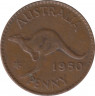 Монета. Австралия. 1 пенни 1950 год. ав.