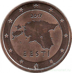 Монета. Эстония. 5 центов 2017 год.