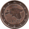 Аверс.Монета. Эстония. 5 центов 2017 год.