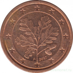 Монета. Германия. 1 цент 2017 год. (F).