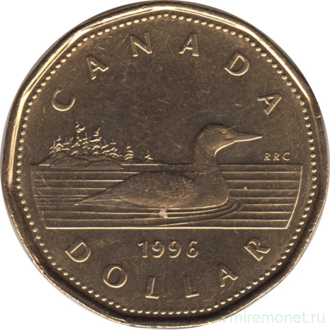 Монета. Канада. 1 доллар 1996 год.