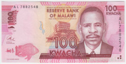 Банкнота. Малави. 100 квачей 2013 год. Тип 59b.