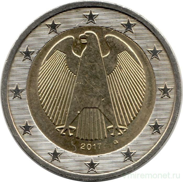 Монета. Германия. 2 евро 2017 год (G).