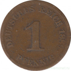 Монета. Германия (Германская империя 1871-1922). 1 пфенниг 1889 год. (J).