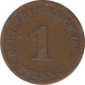 Монета. Германия (Германская империя 1871-1922). 1 пфенниг 1889 год. (J). ав.