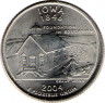  Монета. США. 25 центов 2004 год. Штат № 29 Айова.