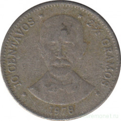 Монета. Доминиканская республика. 10 сентаво 1978 год.